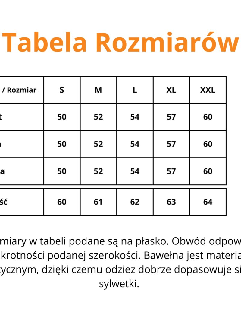 damska bluzka tabela rozmiarów