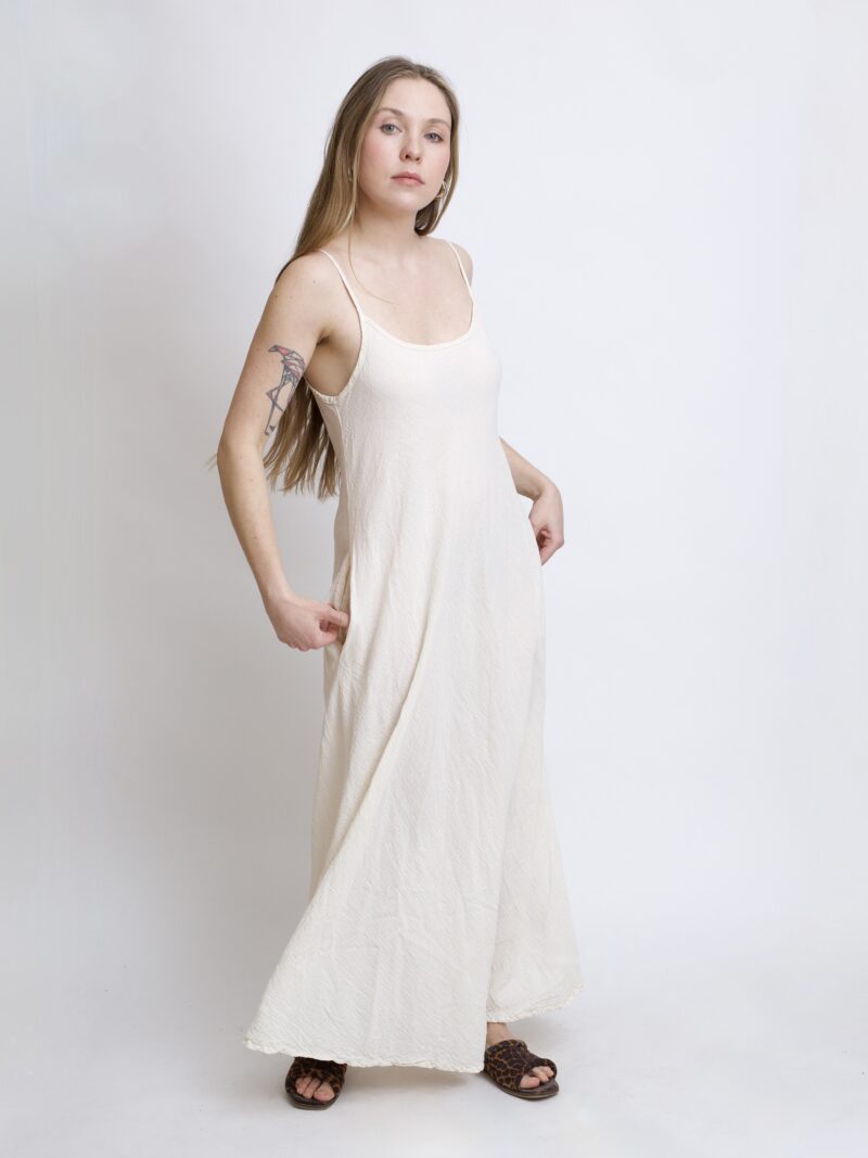 bawełniana sukienka maxi LISTEK | Biała Konwalia