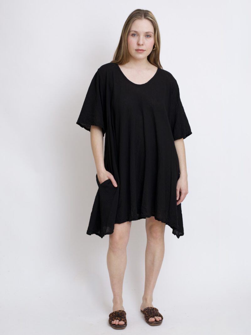 tunika damska oversize, bawełniana z długimi bokami ,czarna