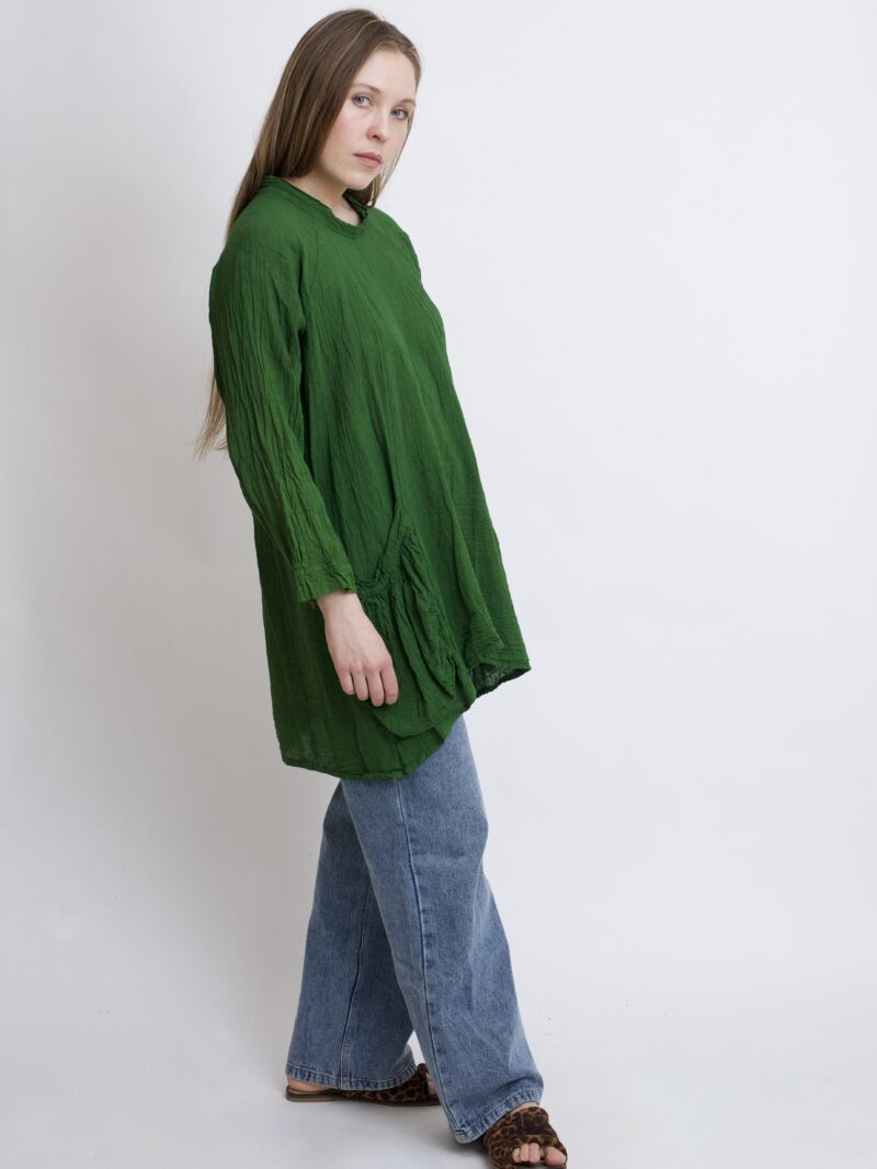 Tunika oversize niebieski petrol bawełniana. luźna tuniko sukienka z czystek bawełny