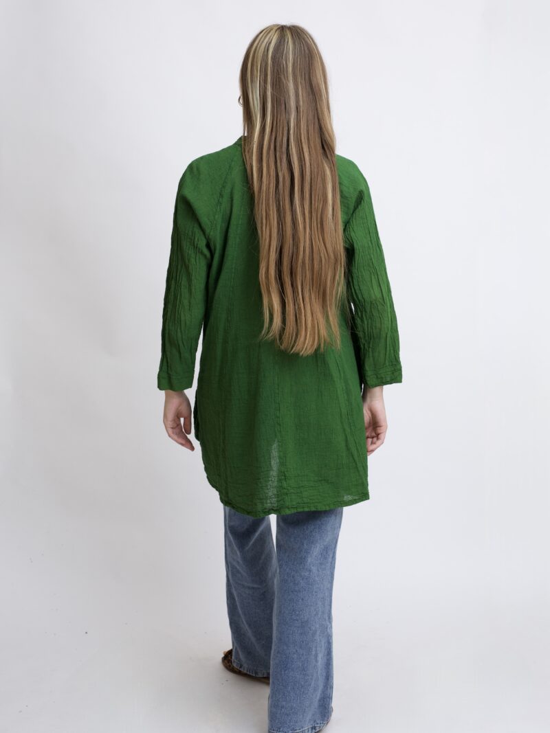 Tunika oversize niebieski petrol bawełniana. luźna tuniko sukienka z czystek bawełny