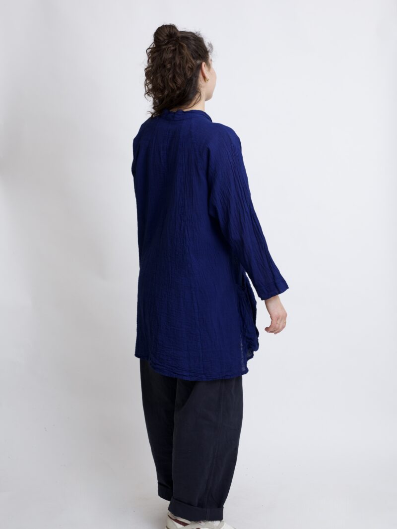 Tunika oversize granatowa bawełniana. luźna tuniko sukienka z czystek bawełny