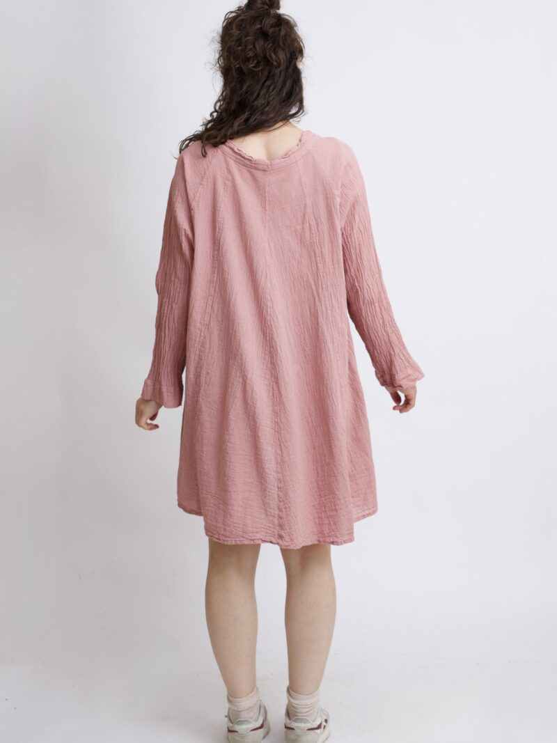 Tunika oversize różowa bawełniana. luźna tuniko sukienka