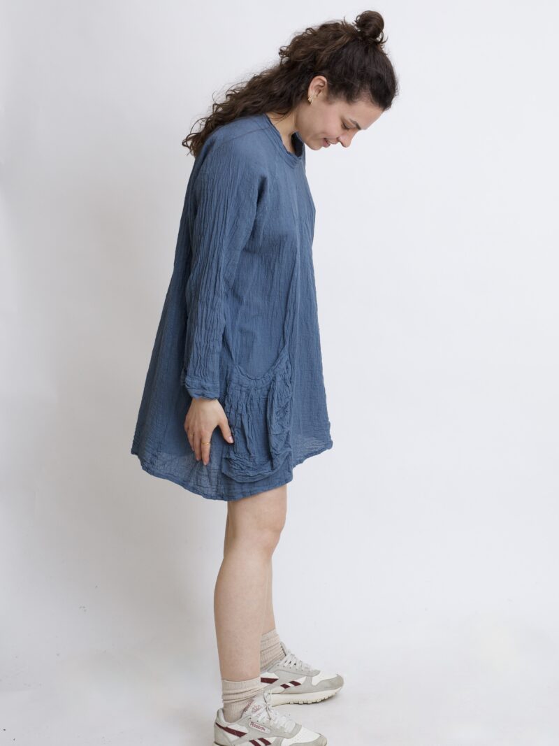 Tunika oversize szary grafit bawełniana. luźna tuniko sukienka z czystek bawełny