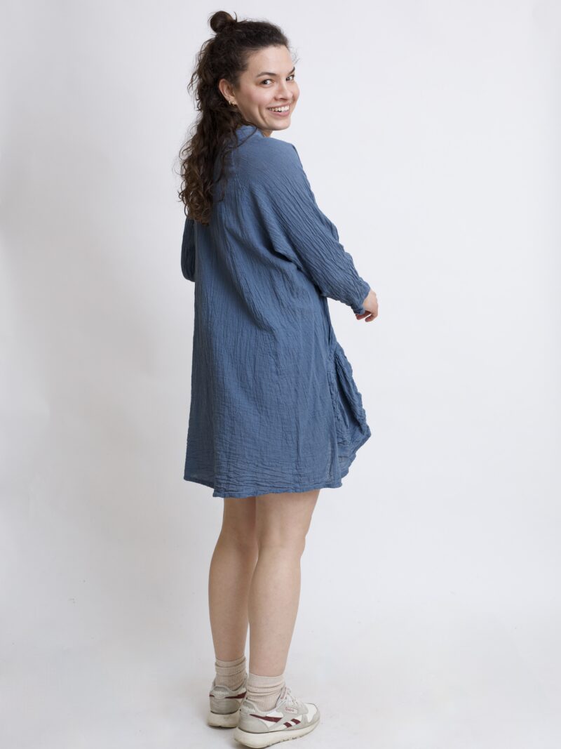 Tunika oversize szary grafit bawełniana. luźna tuniko sukienka z czystek bawełny